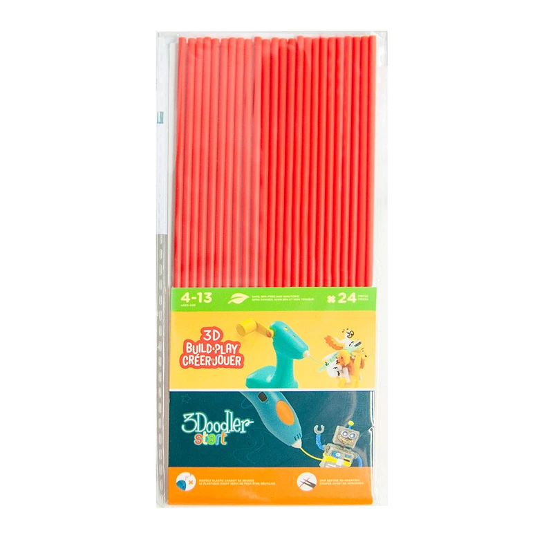 Набір стрижнів для 3D-ручки 3Doodler Start (червоний, 24 шт) — 3Doodler