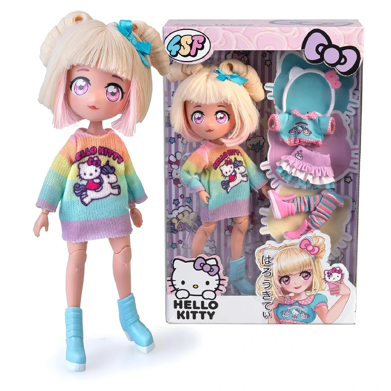 Ігровий набір 4SF MANGA DOLLS серії "Hello Kitty" – СТИЛЬНА ЦУКЕРОЧКА-ЄДИНОРІГ (з аксес.) — 4SF Manga Dolls