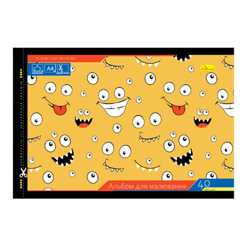 Альбом для малювання АП-0305-13, 40 аркушів, скоба з перфорацією, А4