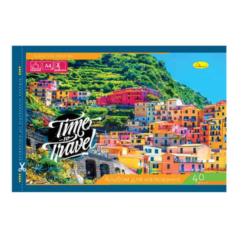 Альбом для малювання АП-0305-9, 40 аркушів, скоба з перфорацією, А4