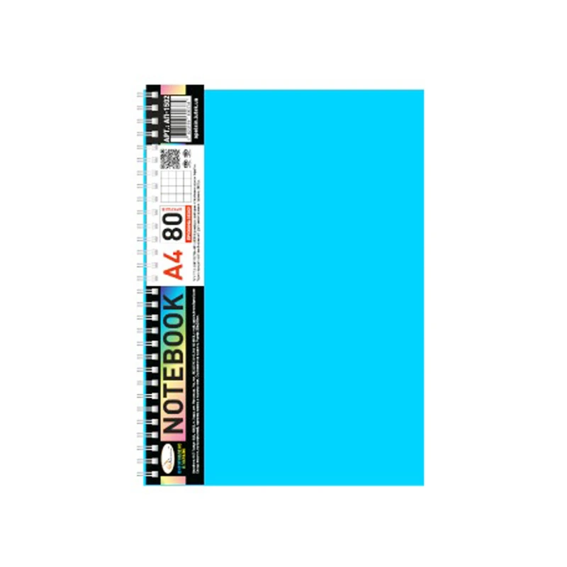 Блокнот А4 АП-1502(Light Blue) 80 аркушів, пружина збоку — Апельсин