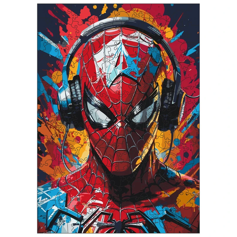 Фігурний пазл з дерева "Людина-павук" PZ013-A4C-AC 75-125 деталей, розмір А4