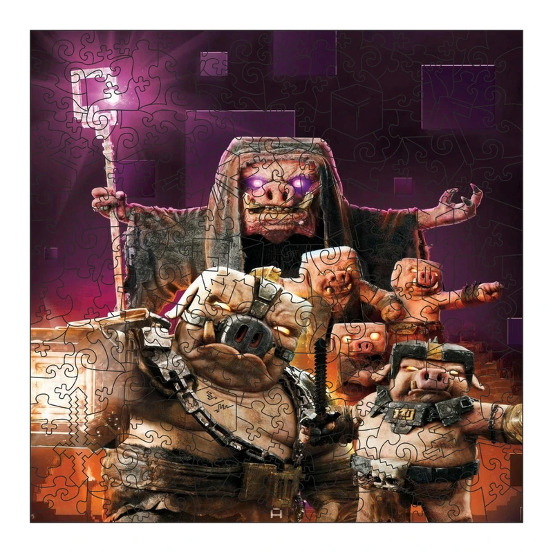 Фігурний пазл з дерева "Майнкрафт" PZ005-A3C-AC 180-250 деталей, розмір А3