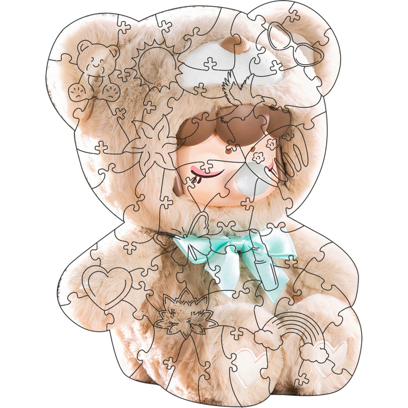 Фігурний пазл з дерева "Ненсі" PZ015-A4C-AC 75-125 деталей, розмір А4