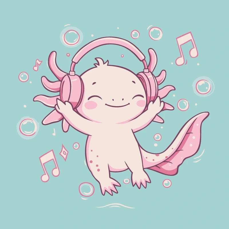 Картина за номерами "Аксолотль у ритмі музики" ©arttem_illustration 15618-AC 30х30 см