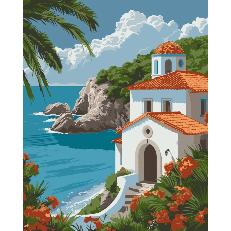 Картина за номерами "Будинок на узбережжі" 11072-AC 40х50 см — Art Craft