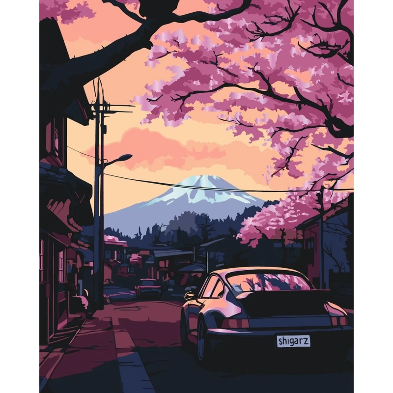 Картина за номерами "Дорога до Фудзі" 12524-AC з металізованими фарбами 40х50 см