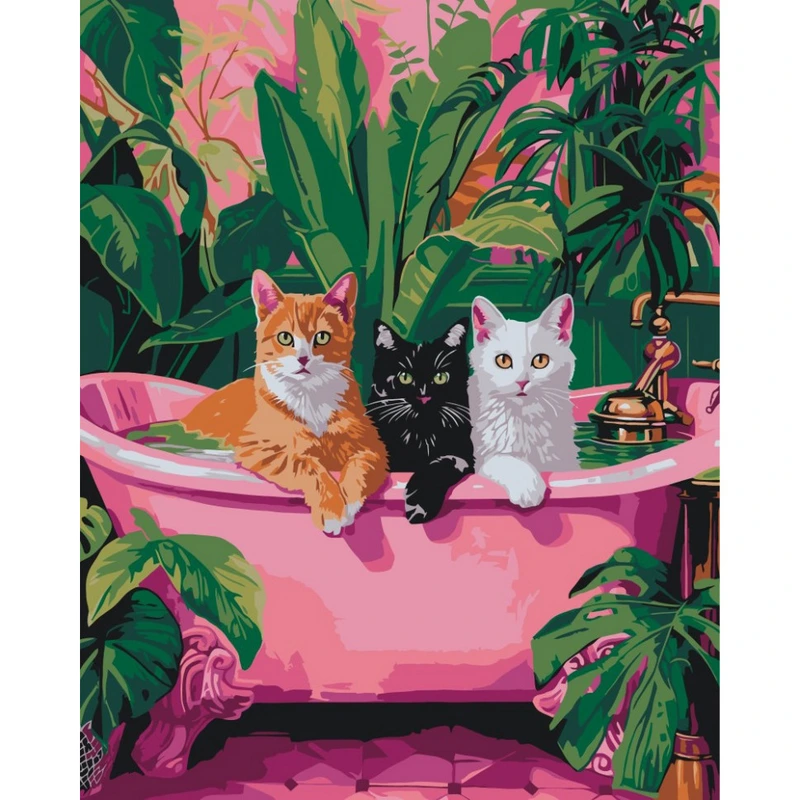 Картина за номерами "Коти у ванній" 11692-AC 40x50 см