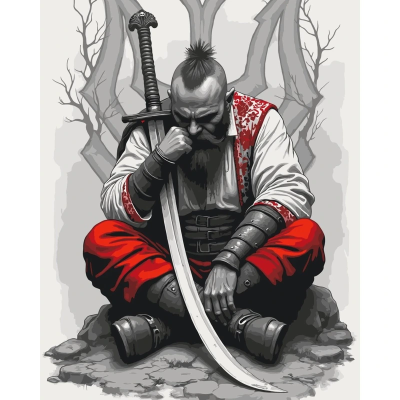 Картина за номерами "Козак із шаблею" 10178-AC 40х50 см — Art Craft