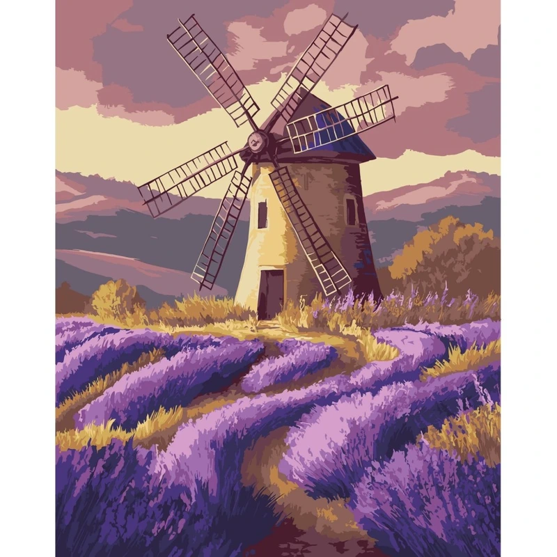 Картина за номерами "Млин у сутінках" ©arttem_illustration 11089-AC 40х50 см — Art Craft