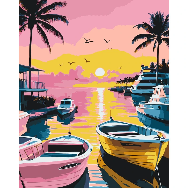 Картина за номерами "Під пальмами вечора" ©arttem_illustration 10631-AC 40х50 см — Art Craft