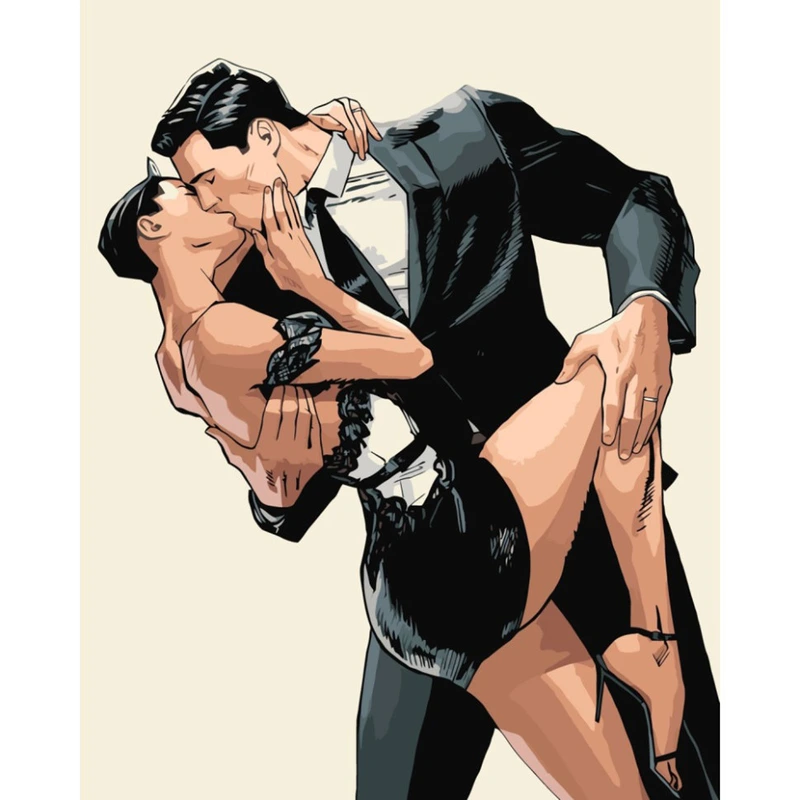 Картина за номерами "Поцілунок по той бік ночі" ©arttem_illustration 16142-АС 40х50 см