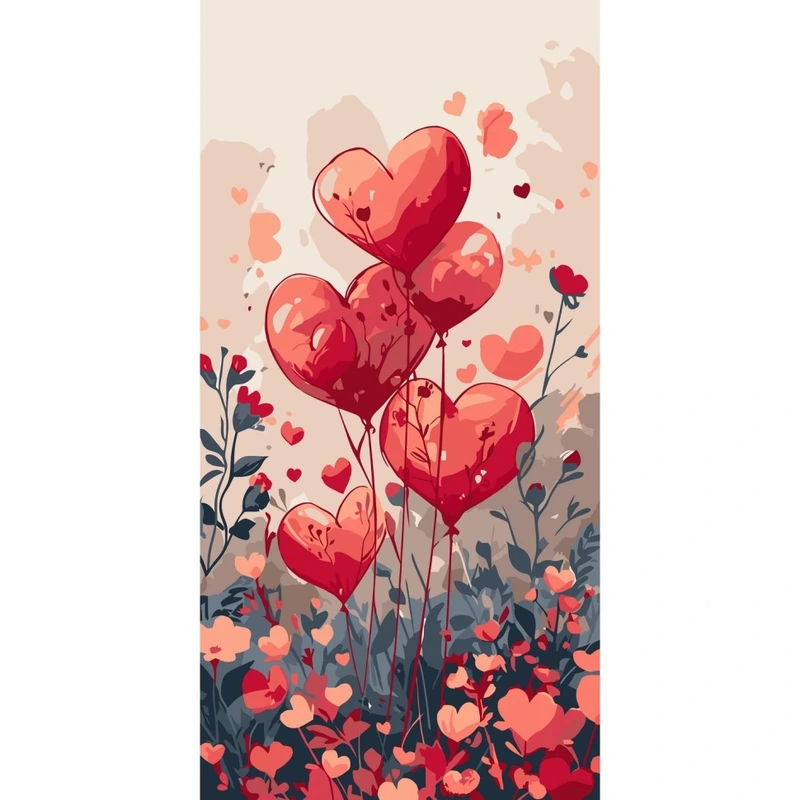 Картина за номерами "Повітряні серця" 16517-AC 40х80 см