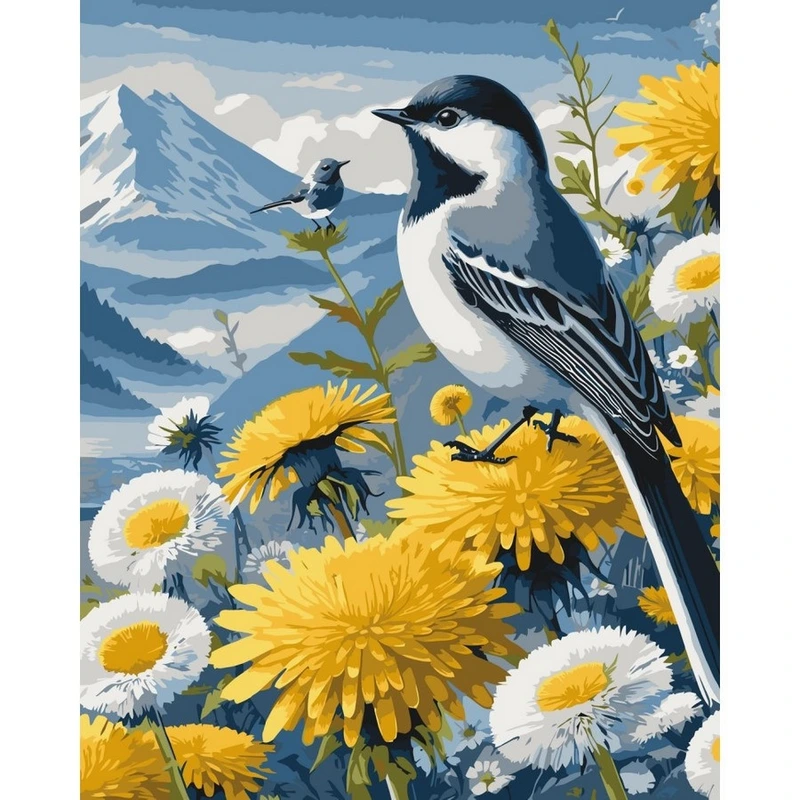 Картина за номерами "Пташки у кульбабках" ©arttem_illustration 13158-AC 40х50 см — Art Craft