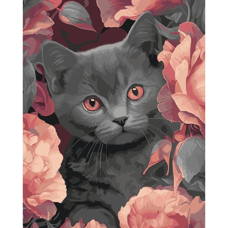 Картина за номерами "Сірий котик" 11563-AC 40х50 см