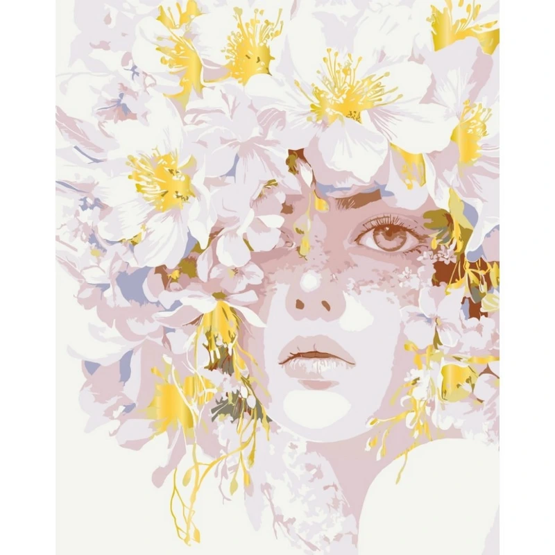 Картина за номерами "Золотисті тичинки" 10190-AC з металізованими фарбами 40х50 см