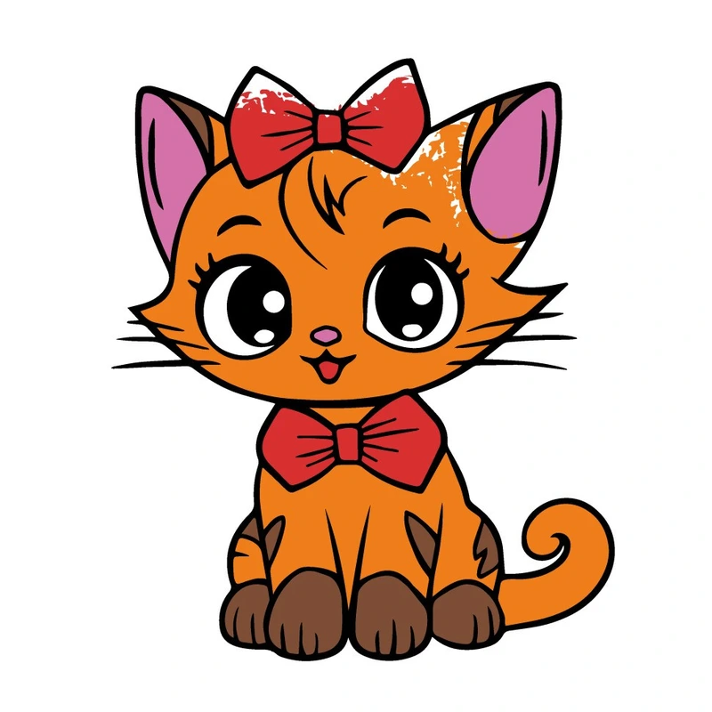 Розпис по полотну пальчиковими фарбами "Киця з бантиком" 15634-AC 25х25 см — Art Craft