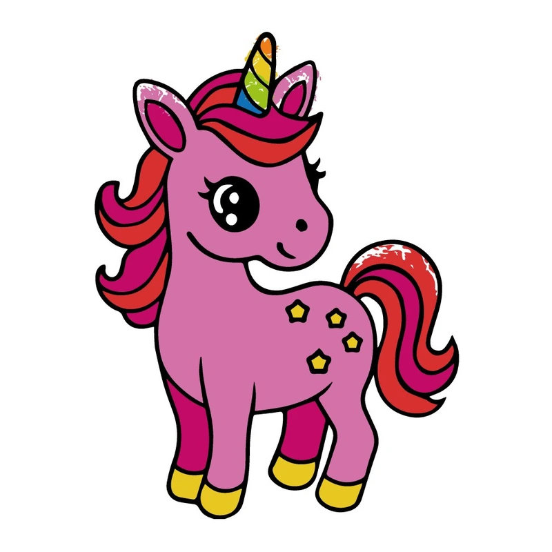 Розпис по полотну пальчиковими фарбами "Коник одноріжка" 15633-AC 25х25 см — Art Craft