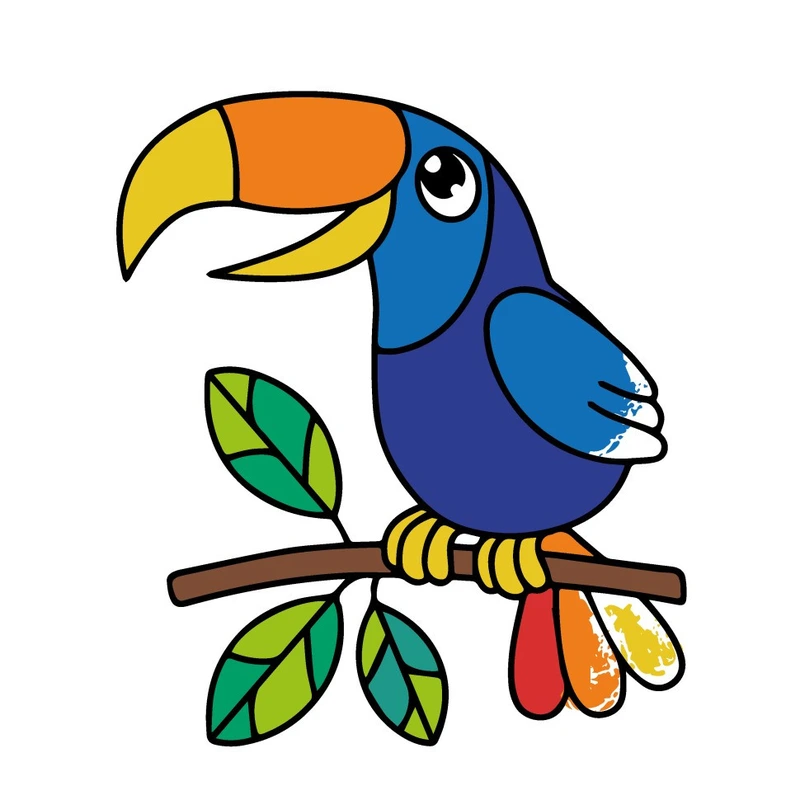Розпис по полотну пальчиковими фарбами "Пташка тукан" 15625-AC 25х25 см — Art Craft