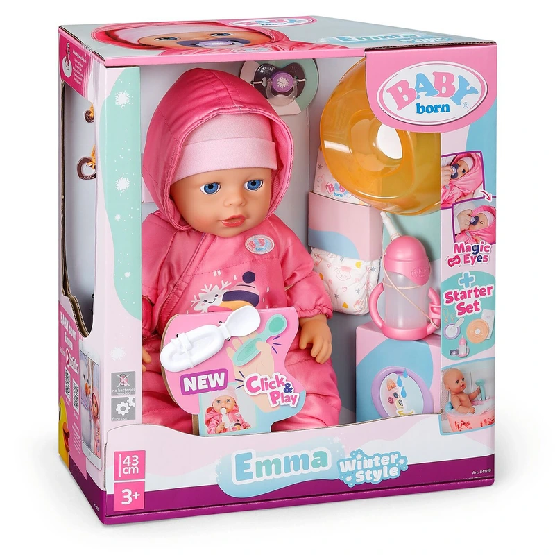 Лялька BABY BORN серії "Click & Play" – ЗИМОВИЙ СТИЛЬ ЕММИ (43 см, з аксес.) — BABY born
