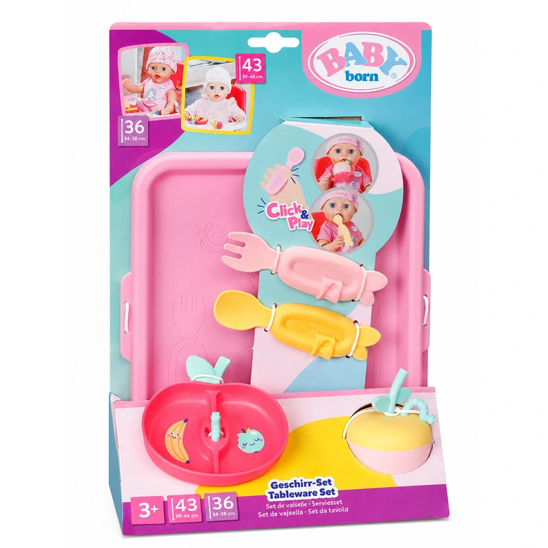 Набір посуду для ляльки BABY BORN серії "Click and Play" – МИЛЕ ГОДУВАННЯ — BABY born