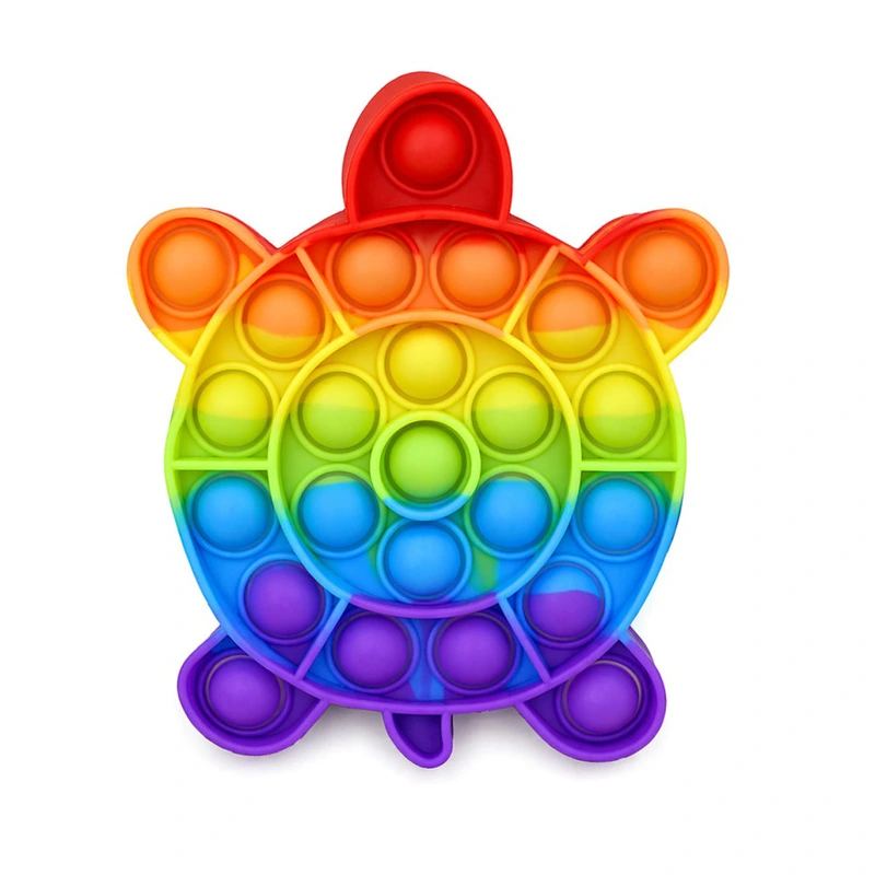 Антистрес-іграшка Черепаха SL12 POP IT райдужний, 14х12х1,3 см — Bambi