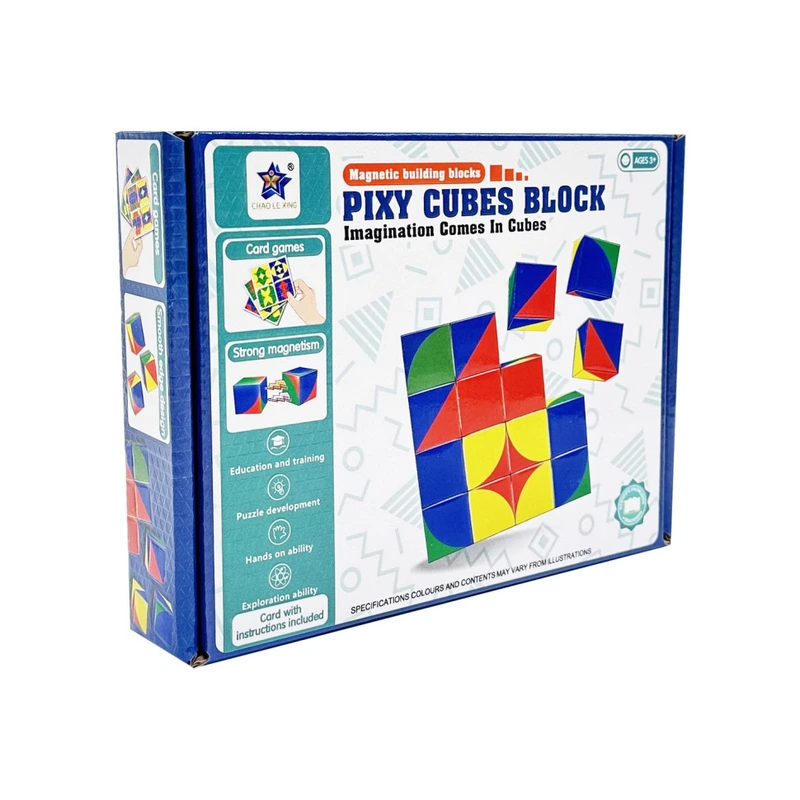 Дитяча гра-головоломка "Магнітні кубики" FD136(Multicolor) 16 елементів, 8 карток — Bambi