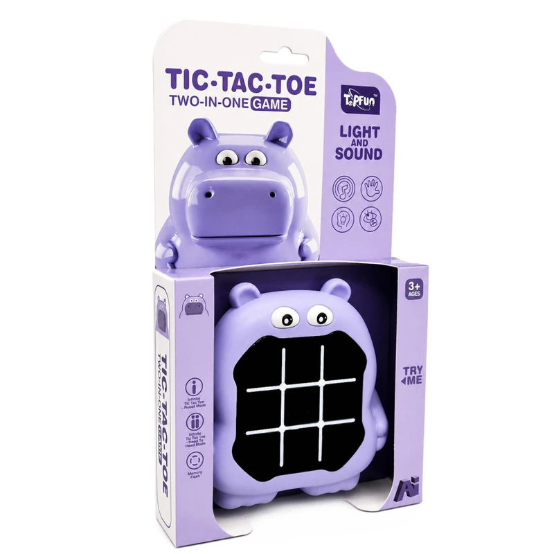 Дитяча гра "Натискай швидко: Бегемот" Tic-Tac-Toe G66-4 зі світлом та звуком — Bambi