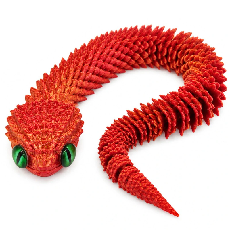Дитяча іграшка-антистрес Змія SN1-3, 3D-друк, 30 см — Bambi