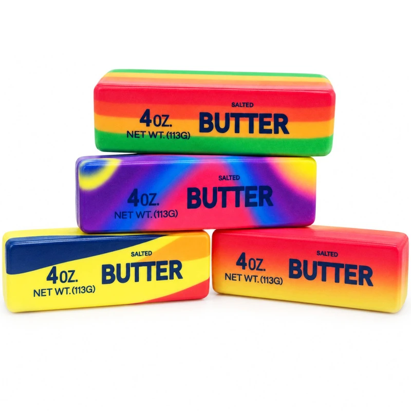 Дитяча іграшка сквіш-антистрес "BUTTER Райдужний" SQBUTCOLOR-113 розмір 13х3,5х3,5 см — Bambi