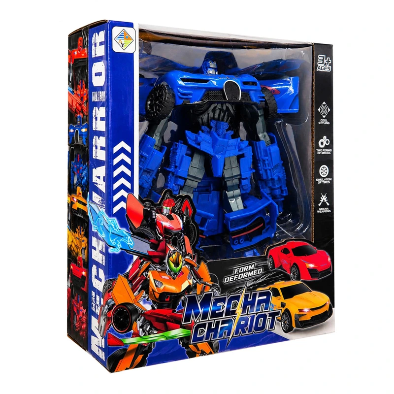 Дитяча іграшка Трансформер HY-3344(Blue) робот 18 см+машина — Bambi
