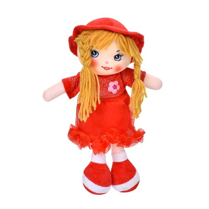 Дитяча іграшкова лялька YG0009(Red) 33 см, м'яка набивна, петелька
