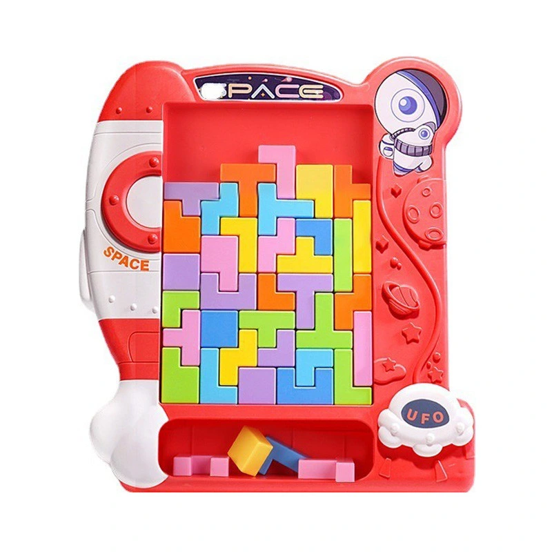 Дитяча розвиваюча іграшка 3 в 1 "Пазли, тетріс, танграм" 8792(Pink) — Bambi