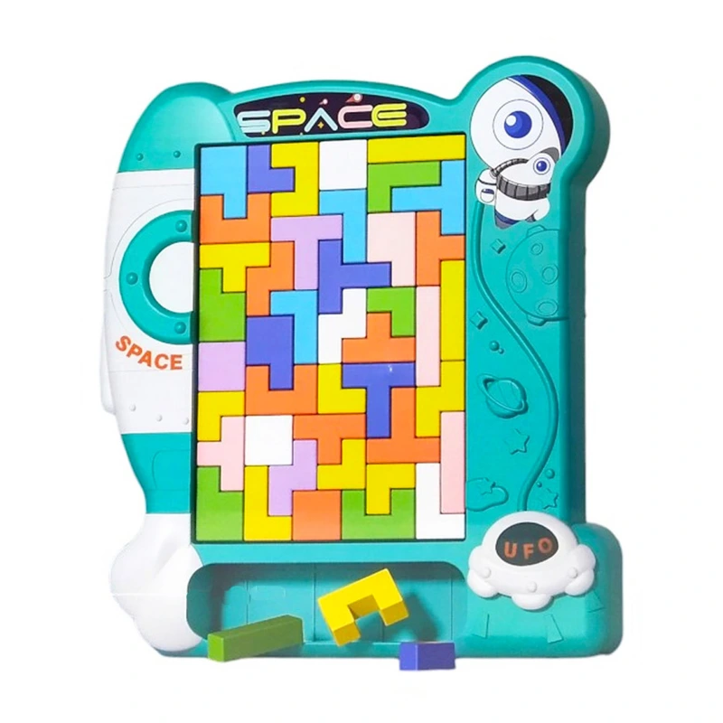 Дитяча розвиваюча іграшка 3 в 1 "Пазли, тетріс, танграм" 8792(Turquoise) — Bambi