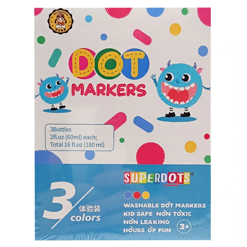 Дитячі крапкові маркери 35506, 3 кольори по 60 мл — Bambi