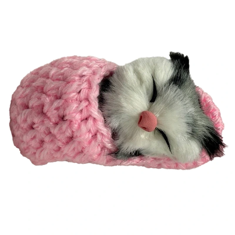 Дитячий антистрес "Котик спить у в'язаній тапочці" MM418(Pink) — Bambi