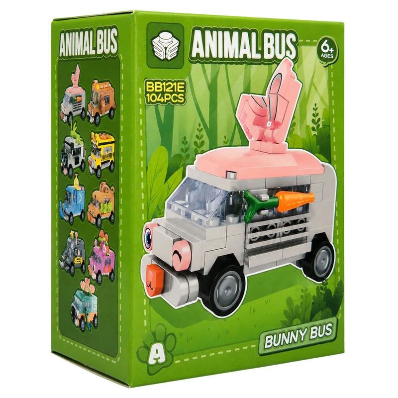 Дитячий конструктор Bunny Bus BB121E-A серії "Animal Bus", 104 деталі