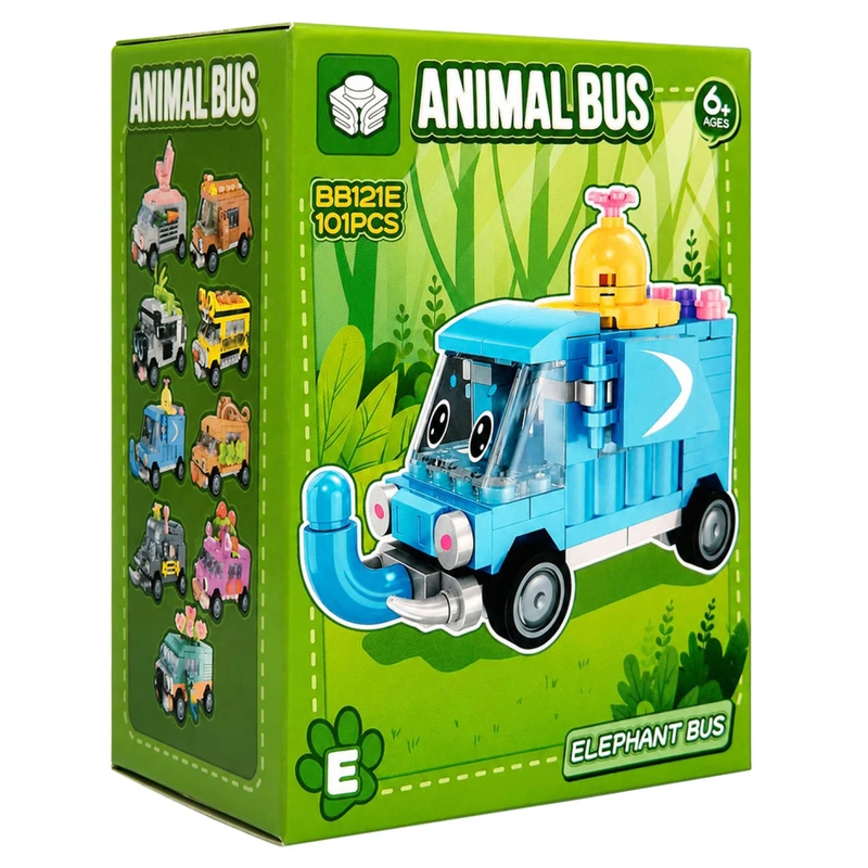 Дитячий конструктор Elephant Bus BB121E-E серії "Animal Bus", 101 деталь — Bambi