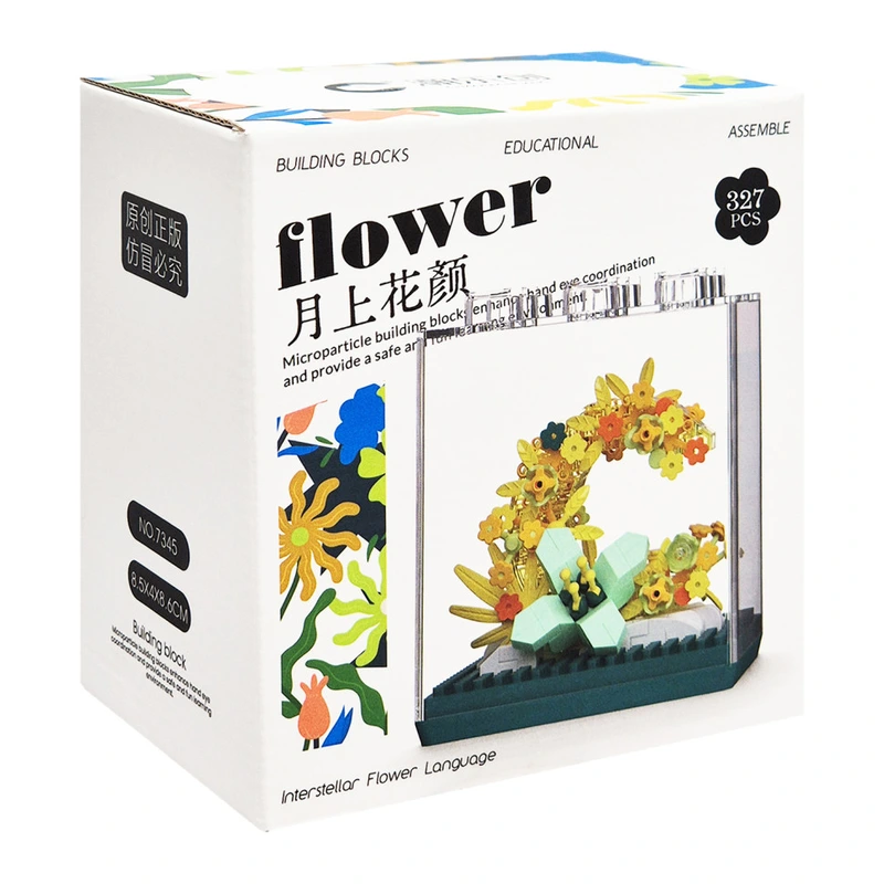 Дитячий Конструктор Flower Language 7345 у колбі, 327 деталей — Bambi