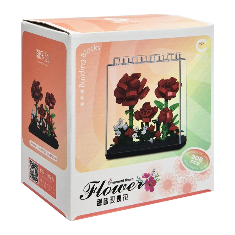 Дитячий Конструктор Ornament Flower 7376 у колбі, 308 деталей — Bambi