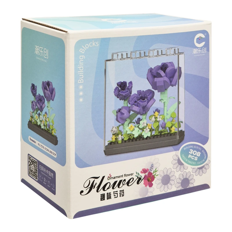 Дитячий Конструктор Ornament Flower 7378 у колбі, 308 деталей — Bambi