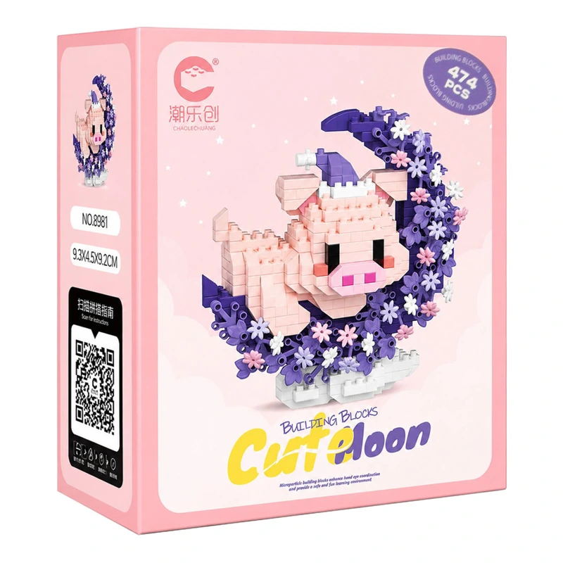 Дитячий конструктор Рожева свинка 8981 серії "Cute Moon", 474 деталі
