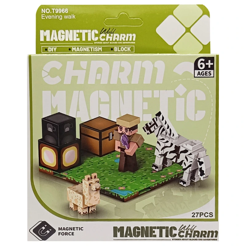 Дитячий магнітний конструктор Minecraft 9966, 27 деталей