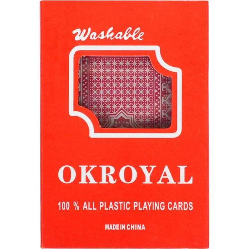 Карти гральні пластикові "OKROYAL" 95306, 54 карти Червоний