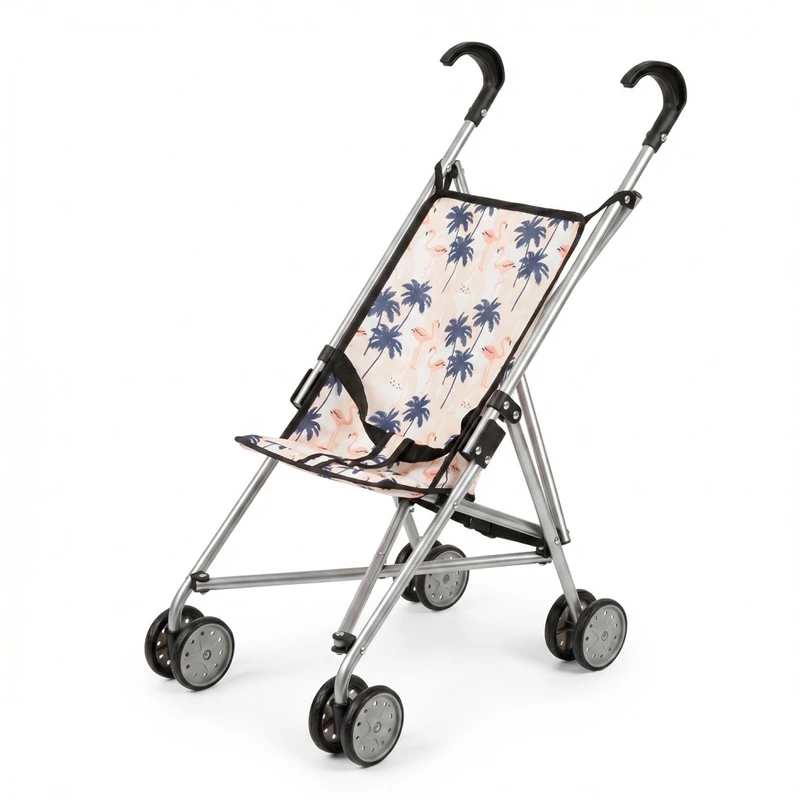 Коляска для ляльок Пальми та фламінго 9302 W-20 тростина — Bambi