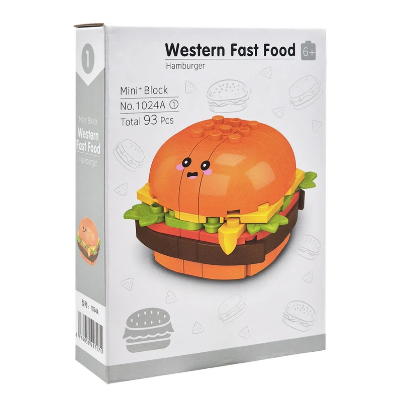 Конструктор дитячий "Western fast food: Hamburger" 1024A-1, пластик, 93 деталі