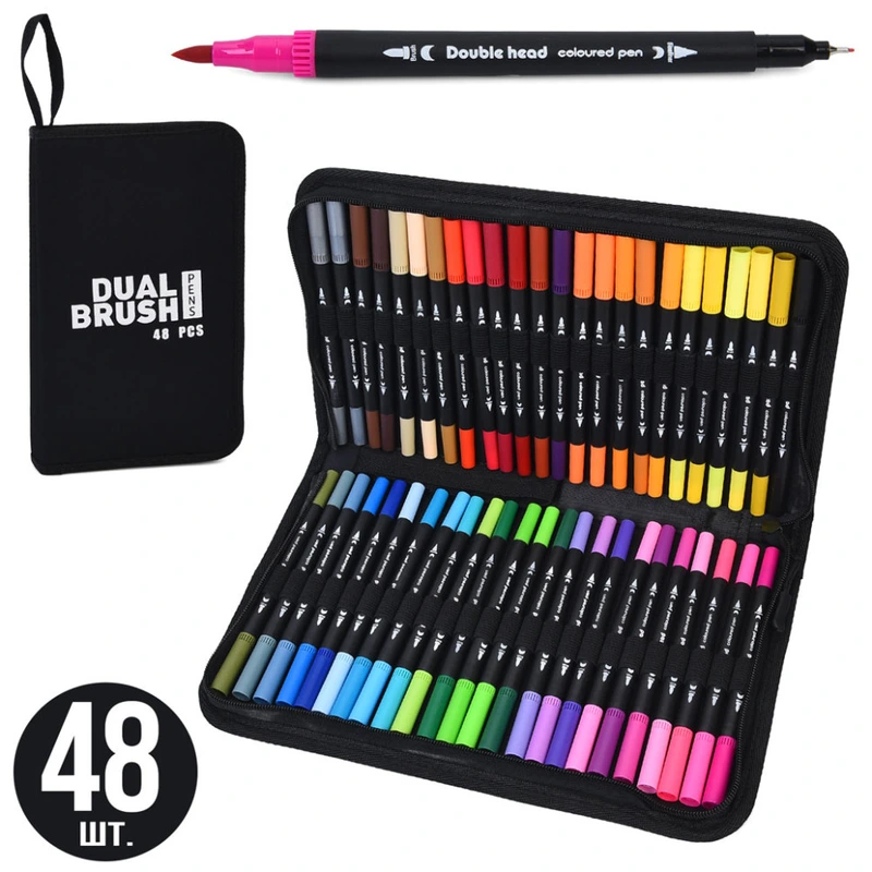 Набір двосторонніх маркерів MK 5766-48, у наборі 48 штук — Bambi