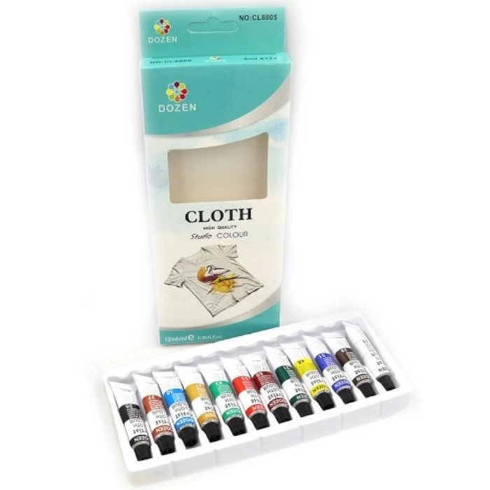 Набір фарб для одягу Dozen DSCN0674, 12 шт по 6 мл
