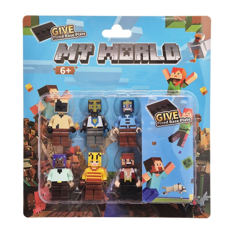 Набір фігурок з гри Майнкрафт NG 1057-1, 6 персонажів з аксесуарами — Bambi