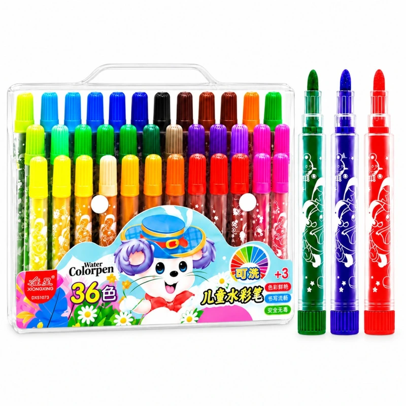 Набір фломастерів "Water color pen" 1103-36-Blue, 118556, 36 кольорів, у сумочці